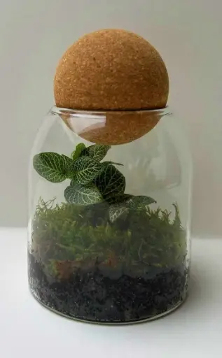 Terrarium avec Fittonia White - 13 cm